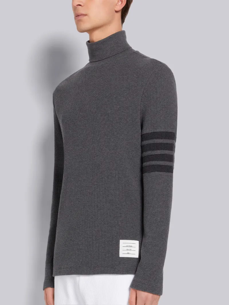 Dark Grey Compact Waffle 4-Bar Turtleneck