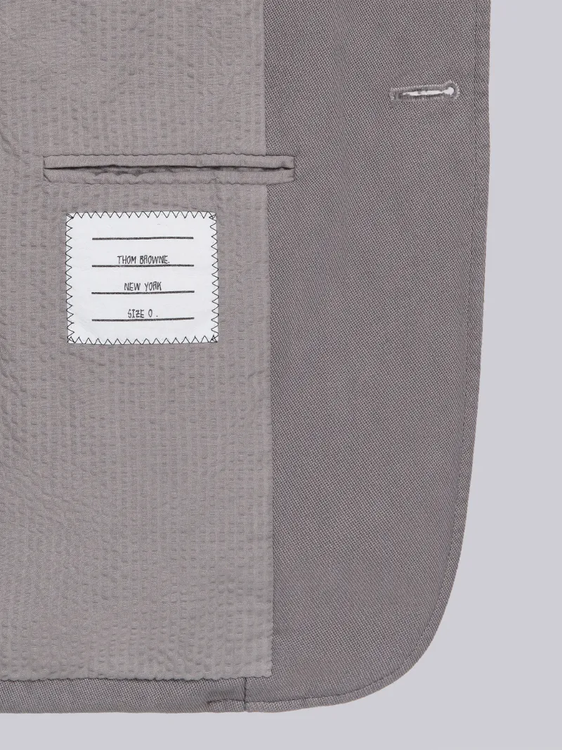 Dark Grey Cotton Cavalry Twill Seamed Tonal 4-Bar Unconstructed Classic Jacket