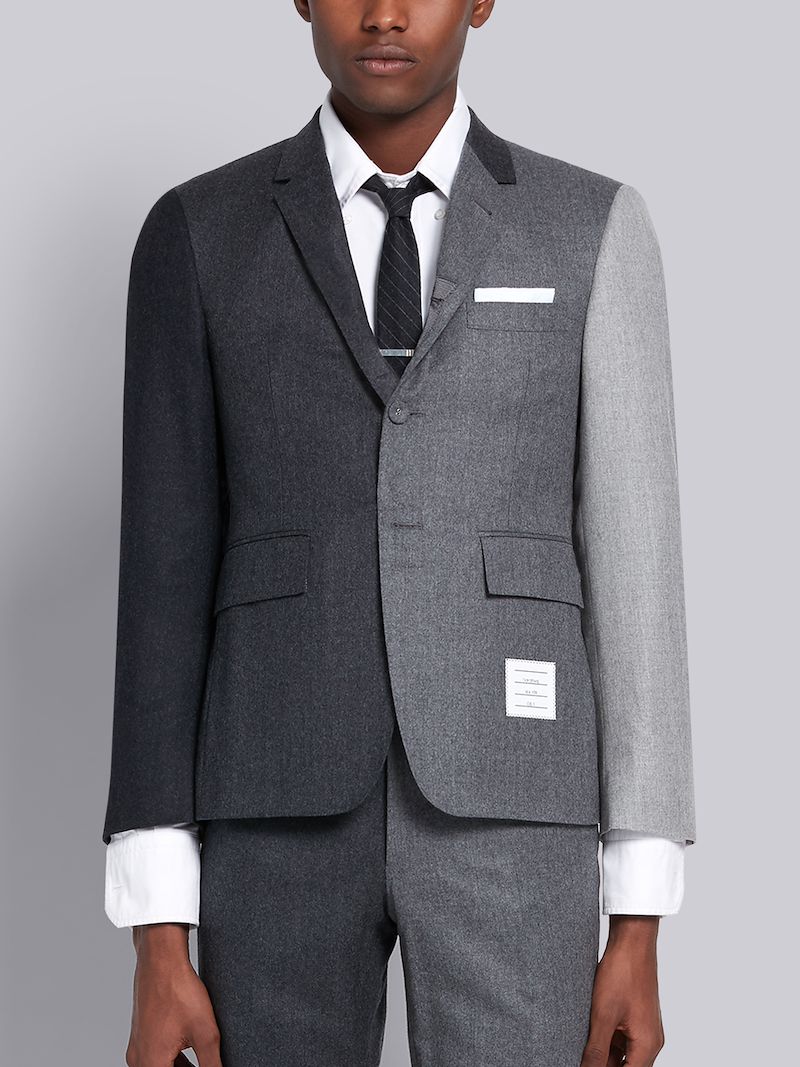 Dark Grey Funmix Super 120s Wool Flannel Sport Coat | Thom Browne Official