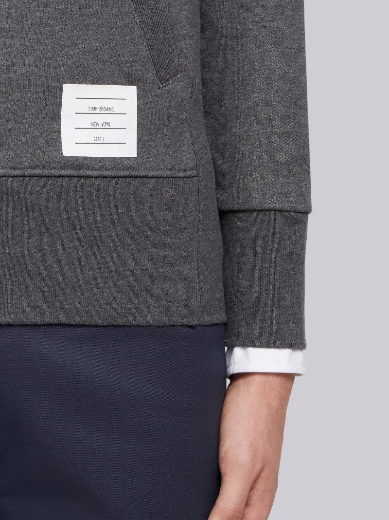 Dark Grey Loopback Jersey Knit 4-bar Zip-up Hoodie