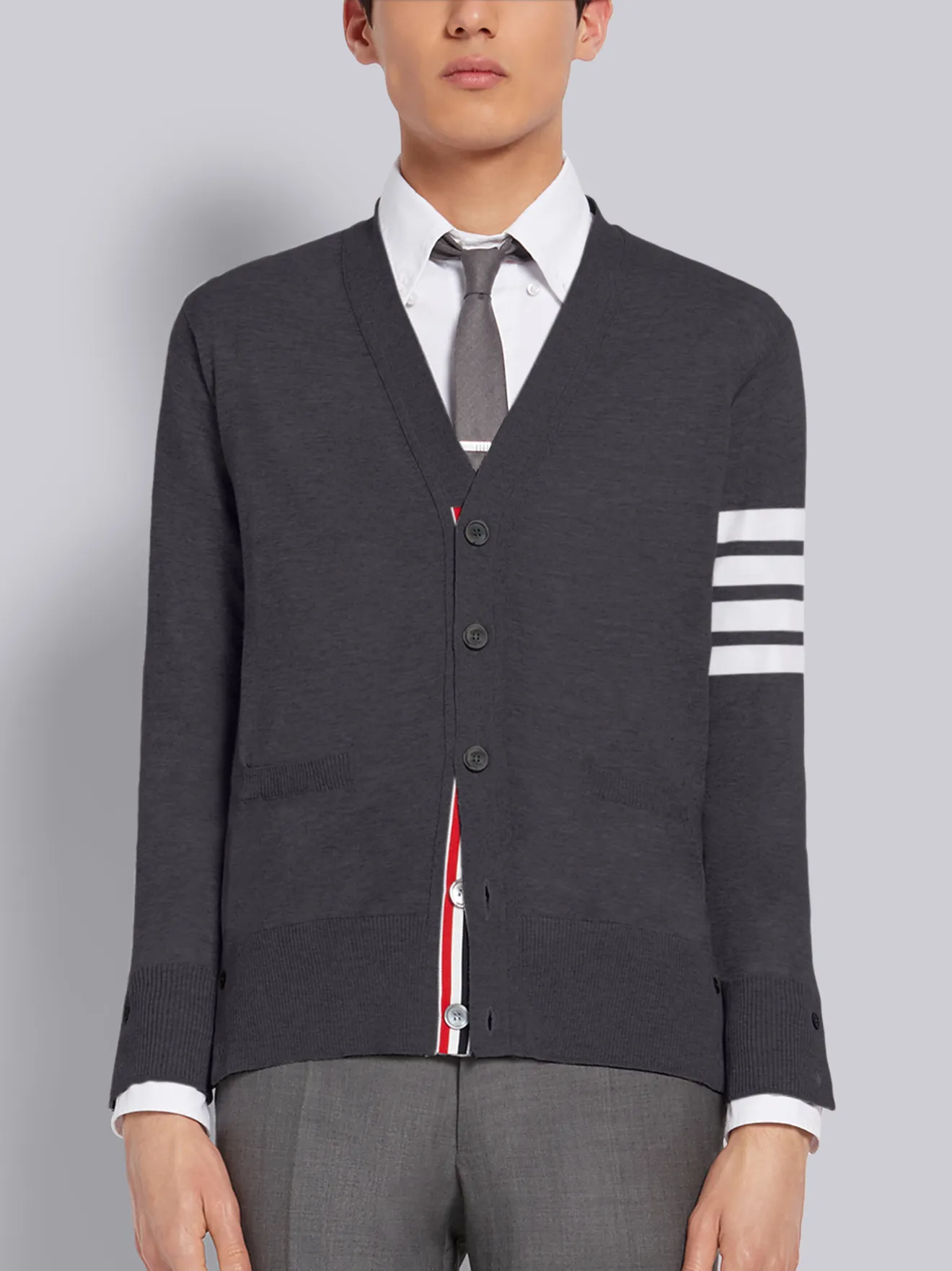 thom browne grey sweater