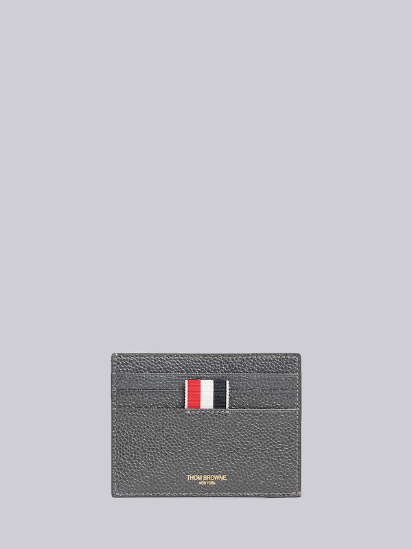 Dark Grey Pebble Grain Leather 4-Bar Single Cardholder