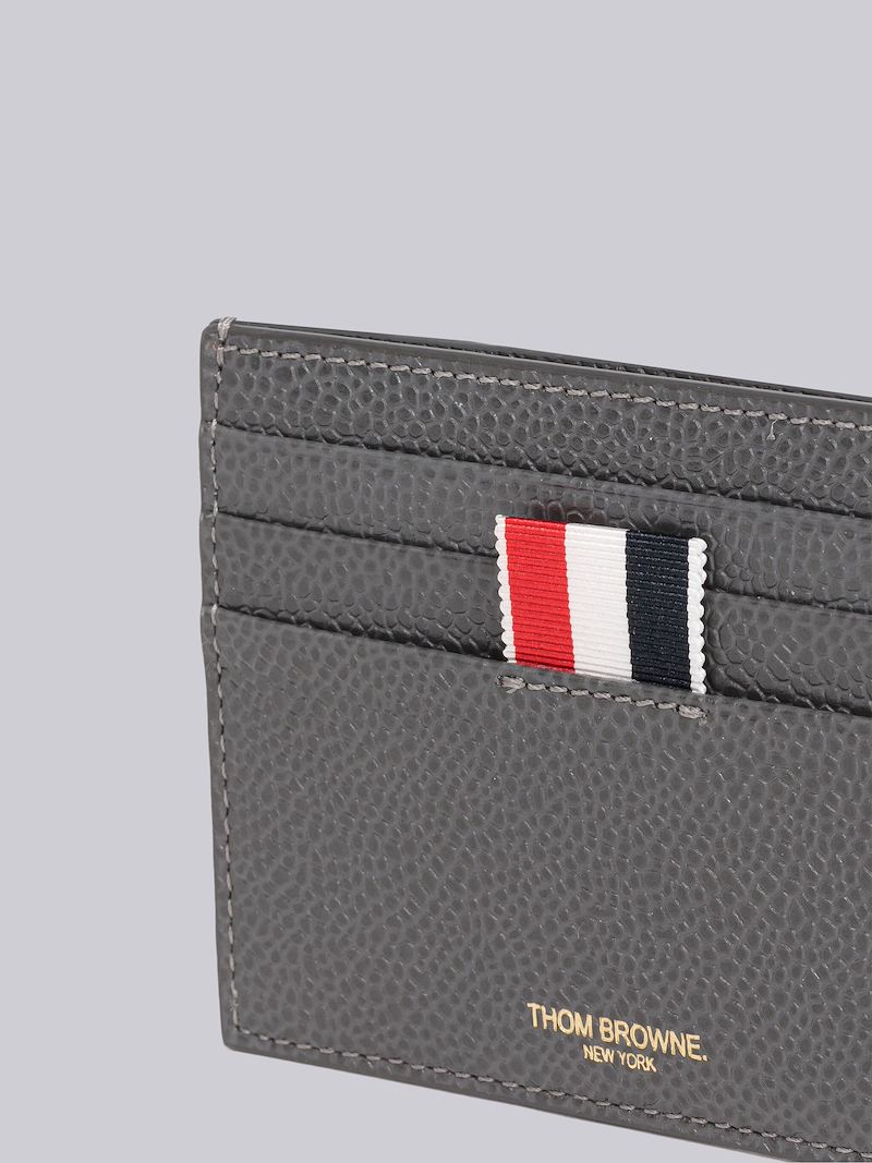 Dark Grey Pebble Grain Leather 4-Bar Single Cardholder