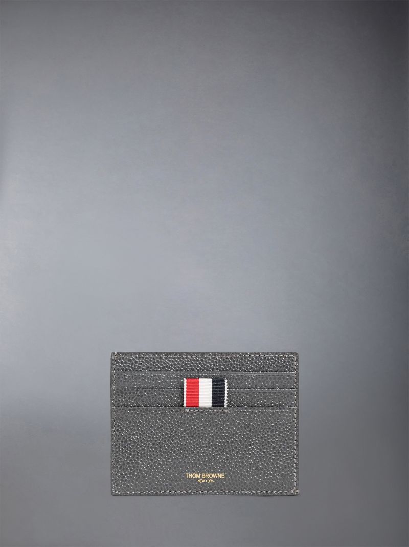 Dark Grey Pebble Grain Leather 4-Bar Single Cardholder