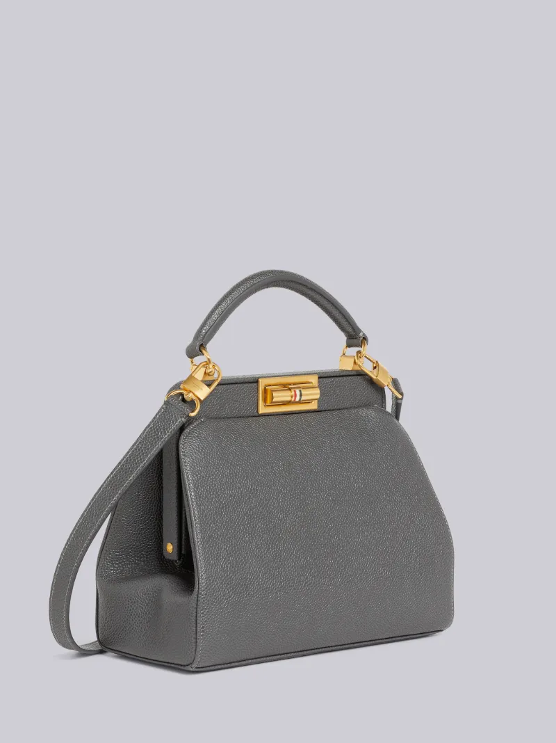 Thom Browne - Black Pebble Grain Leather Small Doctor Bag - One Size - Black - Female