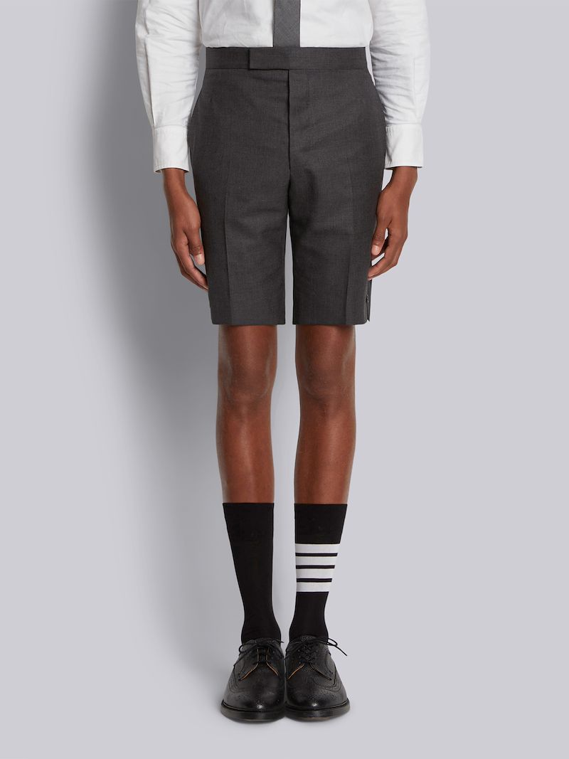 Dark Grey Super 120s Twill Classic Backstrap Short