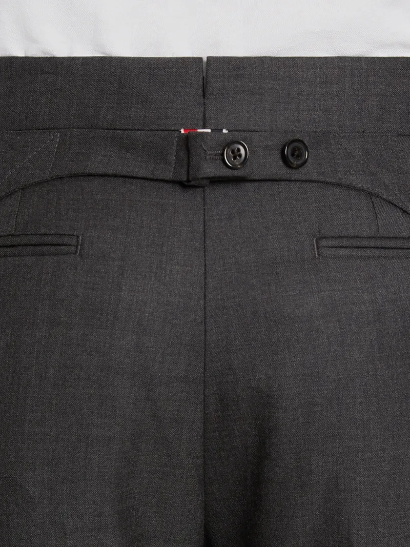 Dark Grey Super 120s Twill Classic Backstrap Trouser