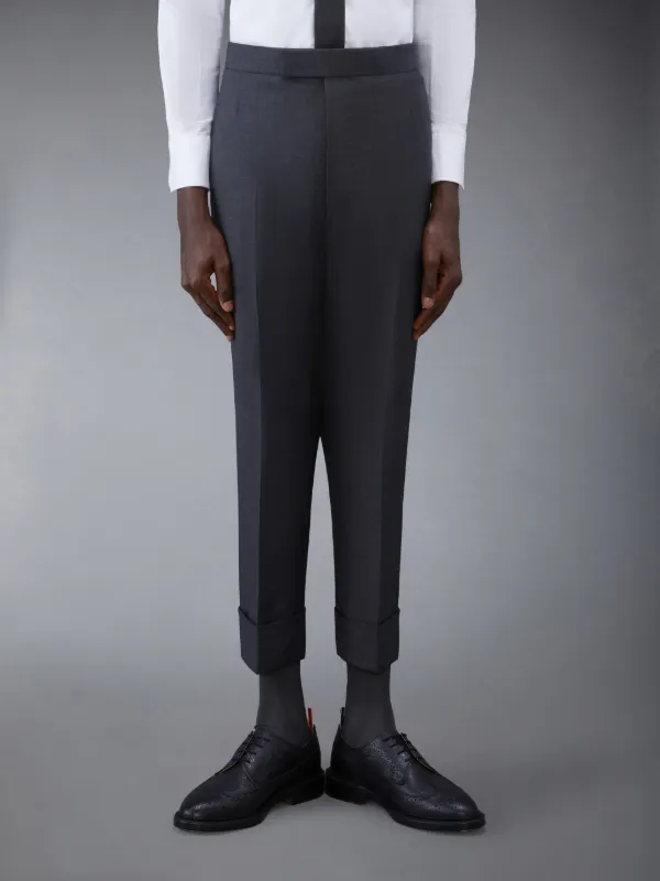 Dark Grey Super 120s Twill Classic Backstrap Trouser