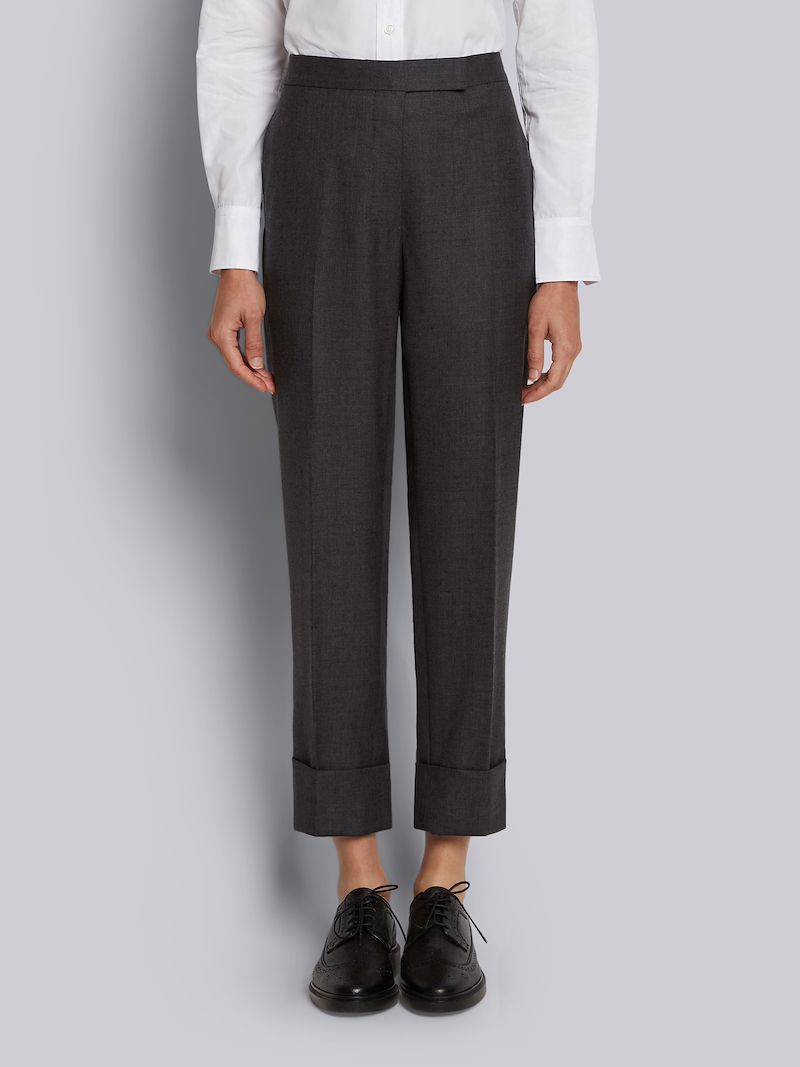 Dark Grey Super 120s Twill Classic Backstrap Trouser