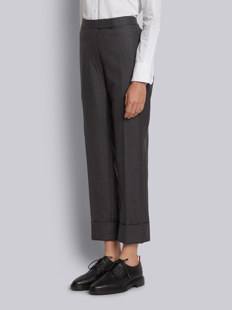 Dark Grey Super 120s Twill Classic Backstrap Trouser