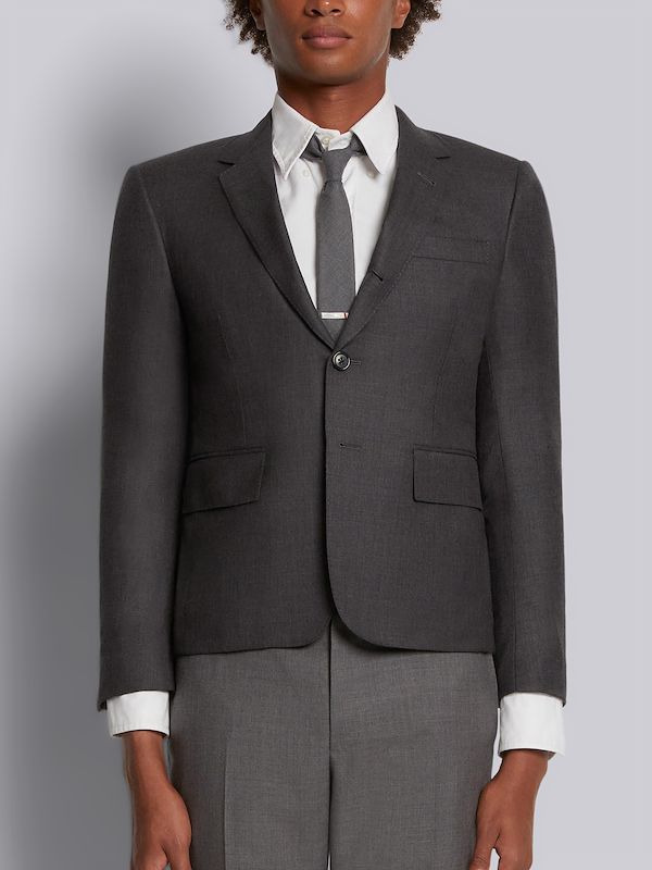 Dark Grey Super 120s Twill High Armhole Sport Coat