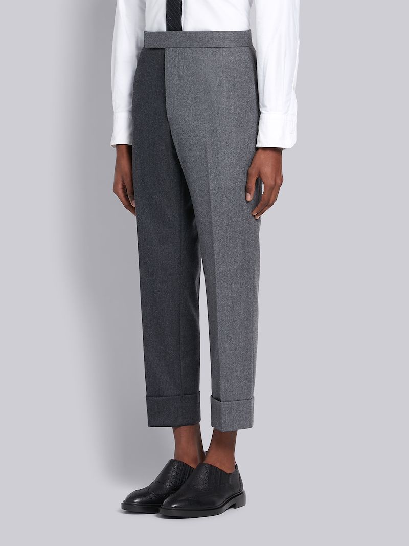 Dark Grey Super 120s Wool Flannel Funmix Classic Trouser | Thom Browne ...