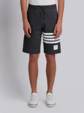 Dark Grey Sweat Shorts With Engineered 4-bar Stripe