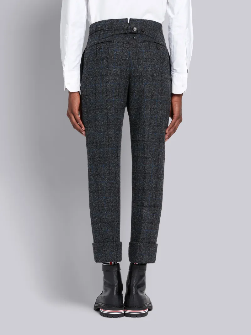 Dark Grey Wool Tattersall Check Classic Suit