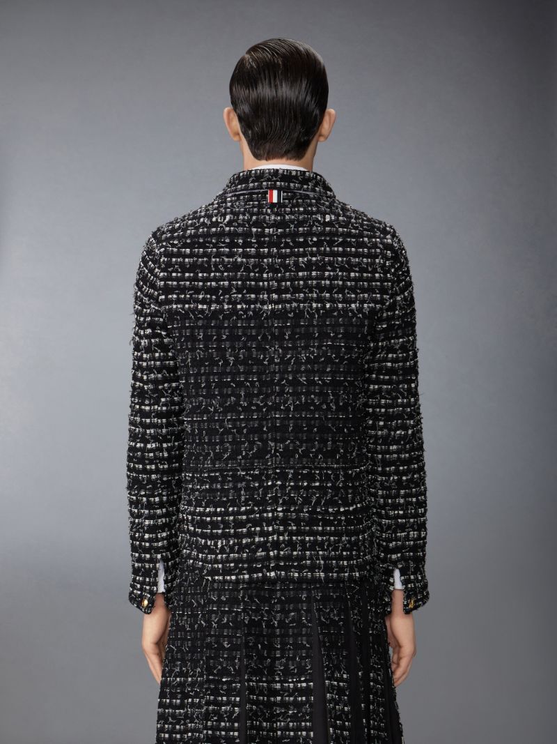 Denim Ribbon Tweed Utility Jacket | Thom Browne