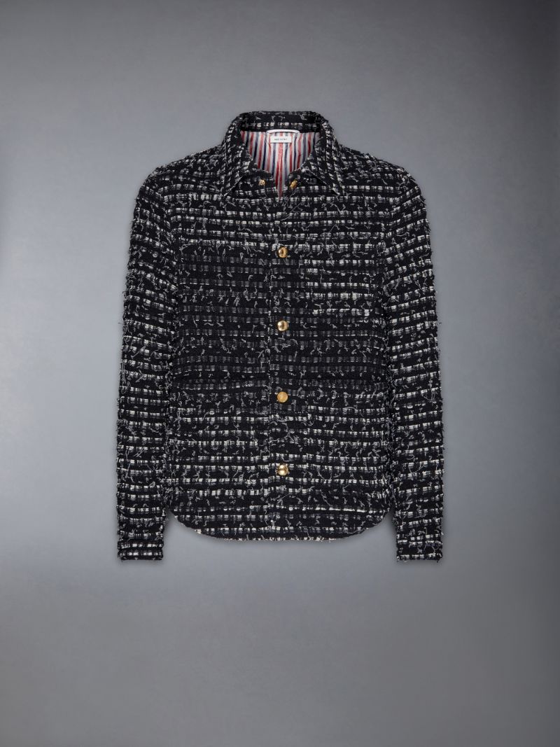 Denim Ribbon Tweed Utility Jacket | Thom Browne