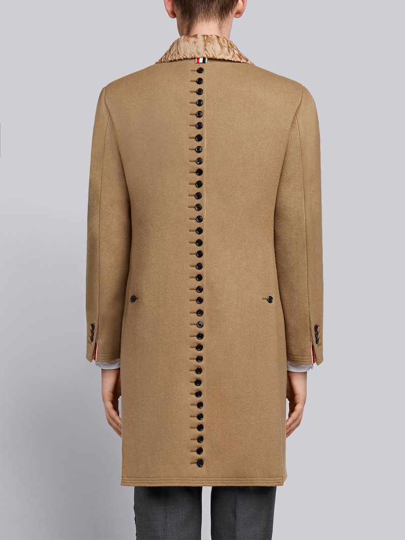 Detachable Fur Collar And Lapel Pilot Cloth ButtonBack Chesterfield