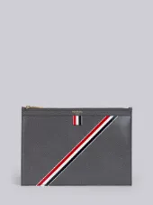 Diagonal Intarsia Stripe Leather Small Tablet Holder