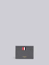 Diagonal Intarsia Stripe Single Cardholder In Pebble Grain Leather