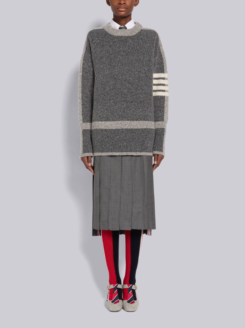 Donegal Mohair Contrast Framing 4-Bar Oversized Pullover