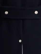 Double Breasted Chesterfield Overcoat In Navy Heavy Merino Melton