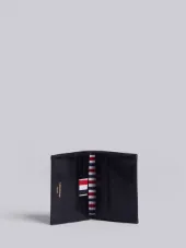 Double Card Holder With Red, White And Blue Printed Stripe In Calf Leather