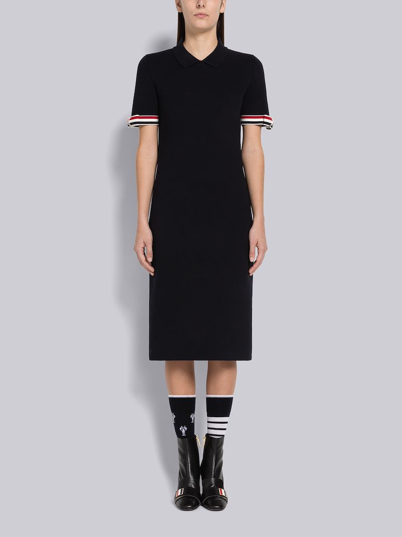 Double Face Cotton Bow Armband Pencil Dress