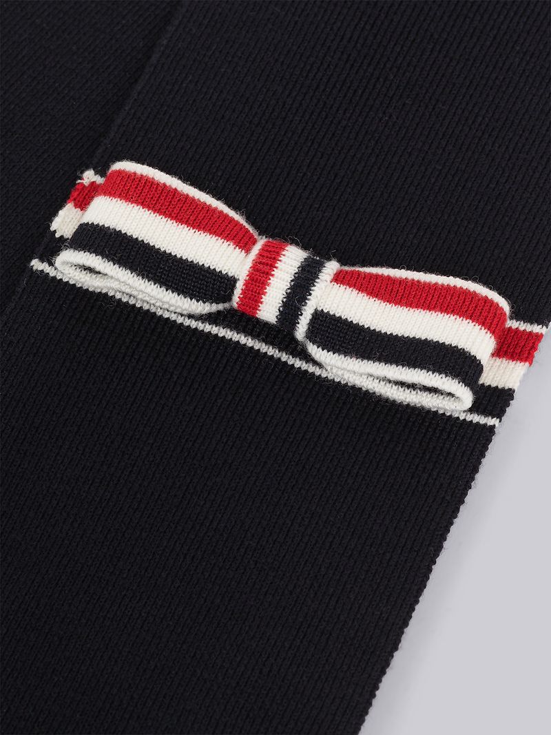 Double Face Jacquard Merino Long Bow Scarf | Thom Browne Official