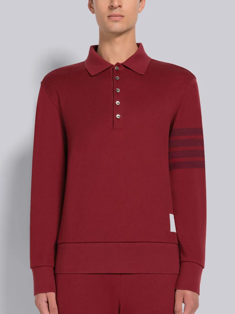 DOUBLE FACE KNIT 4-BAR LONG SLEEVE POLO