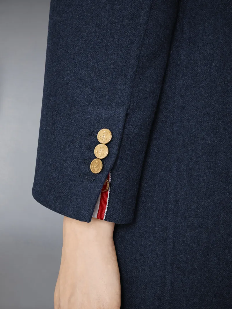 Double Face Melton Solid Splittable Elongate Sack Overcoat | Thom 