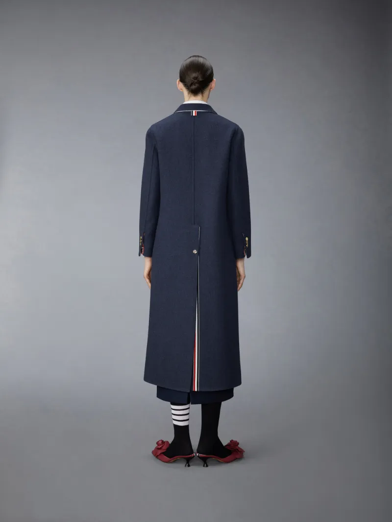 Double Face Melton Solid Splittable Elongate Sack Overcoat | Thom 