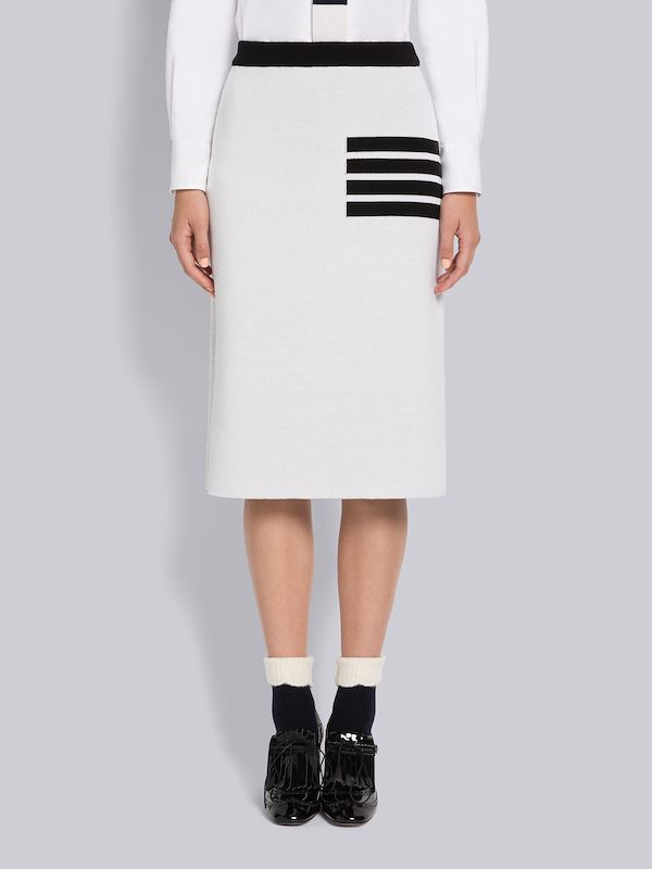 Double Face Merino 4-Bar A-line Skirt