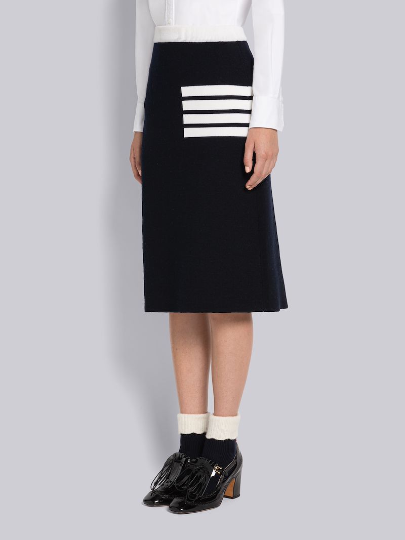 Double Face Merino 4-Bar A-line Skirt