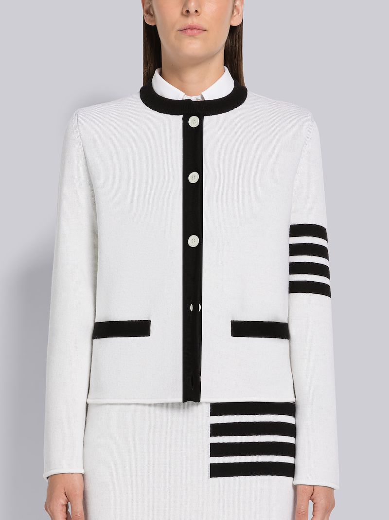Double Face Merino 4-Bar Cardigan Jacket
