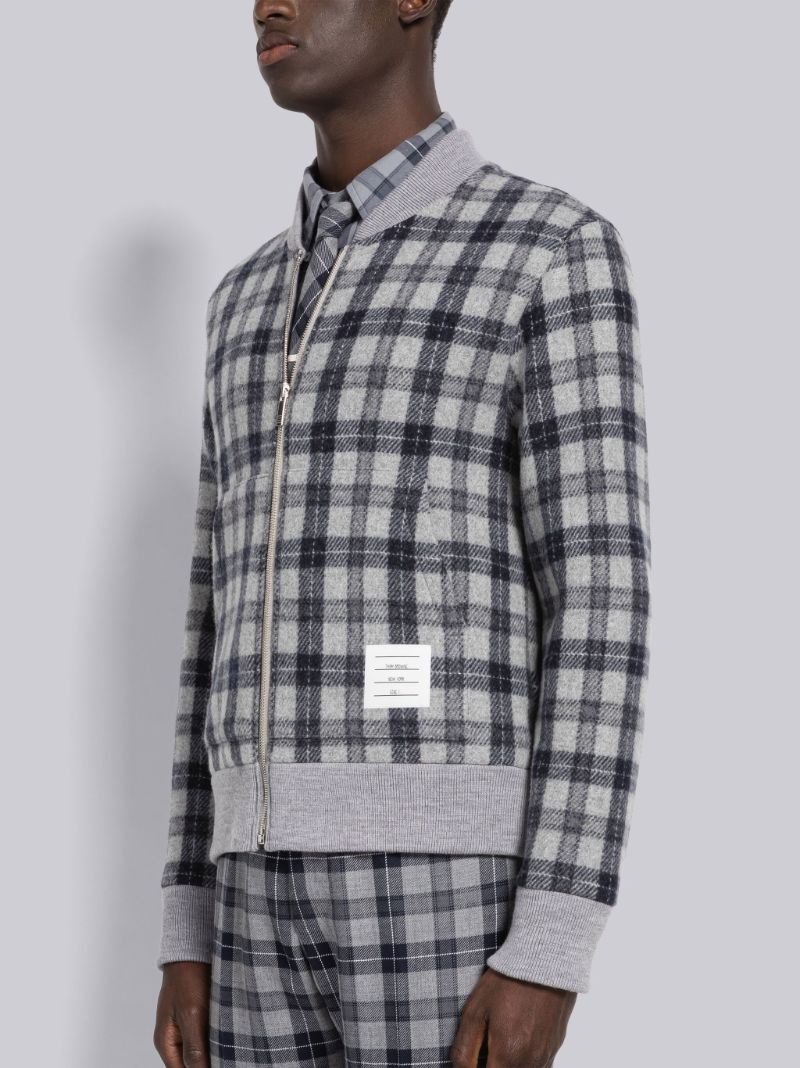 Double Face Tartan Wool Bomber