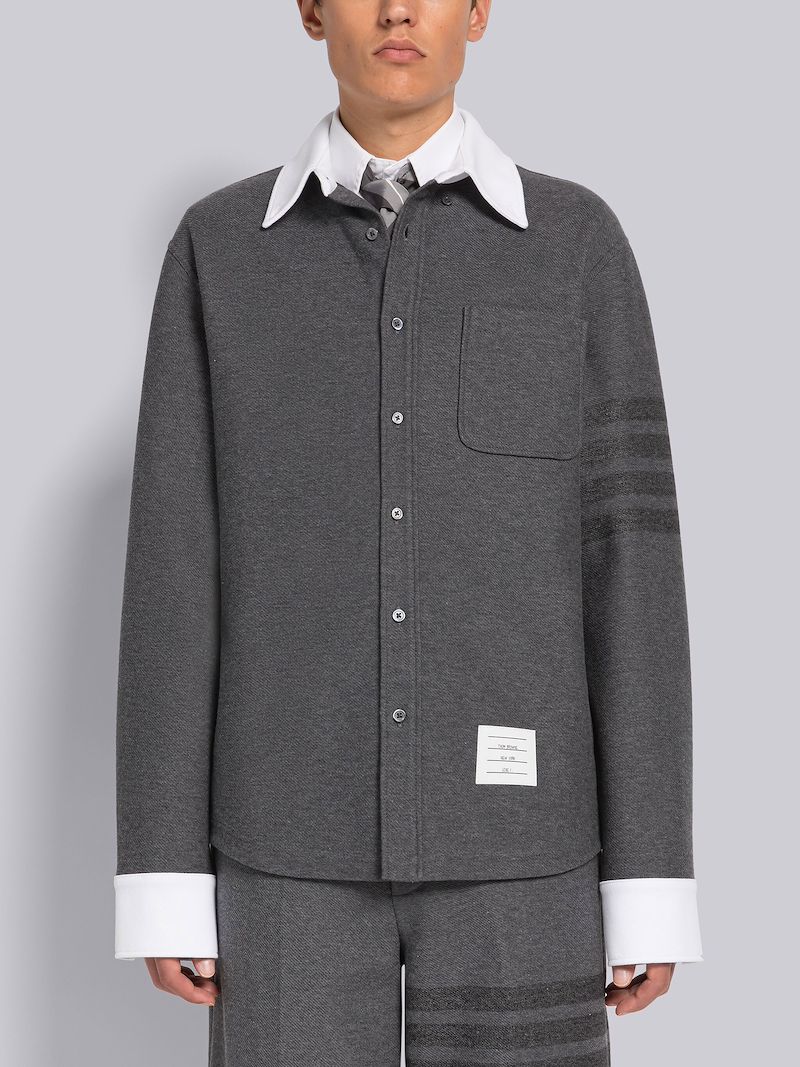 DOUBLE FACE TECH TWILL 4-BAR BUTTON DOWN SHIRT JACKET