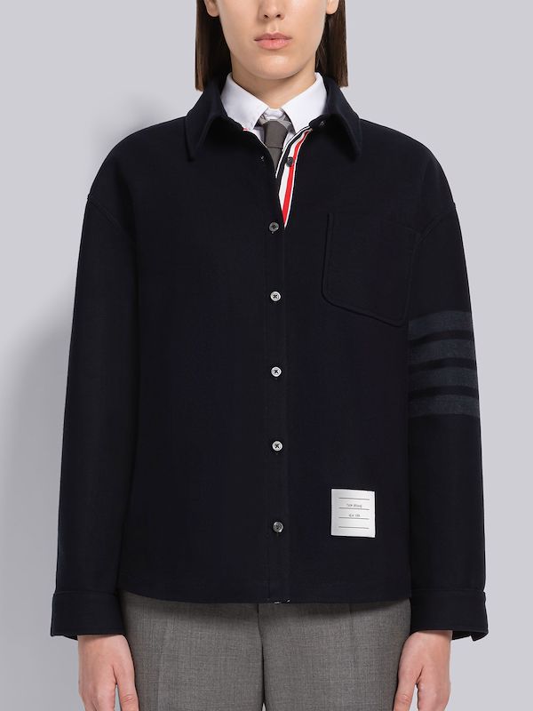 Double Face Tech Twill 4-Bar Oversized Shirt