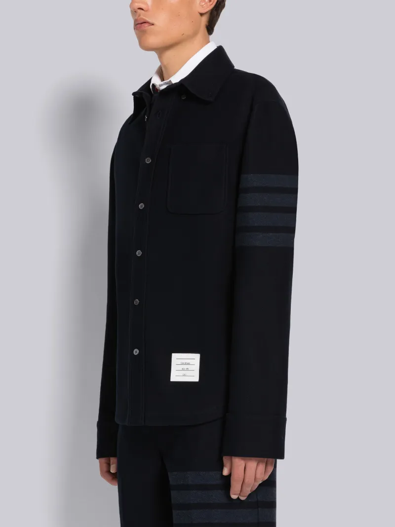 DOUBLE FACE TECH TWILL 4-BAR SHIRT JACKET | Thom Browne