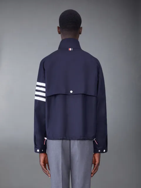 Navy Loopback Terry Engineered 4-Bar Bomber Jacket | Thom Browne