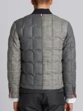 Downfilled Button Front Jacket In Funmix In Prince Of Wales Heavy Wool