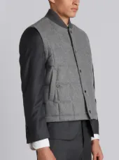 Downfilled Button Front Vest In Jacket Weight Cashmere