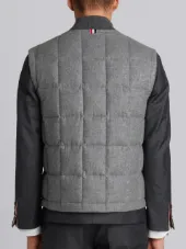 Downfilled Button Front Vest In Jacket Weight Cashmere