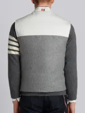 Downfilled Chevron 5-Button Vest In Medium Grey Cashmere