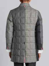 Downfilled Classic Bal Collar Overcoat In Funmix In Prince Of Wales Heavy Wool