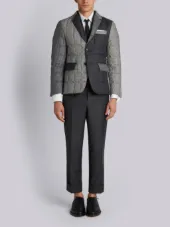 Downfilled Classic Single Breasted Sport Coat In Funmix In Pow Heavy Wool