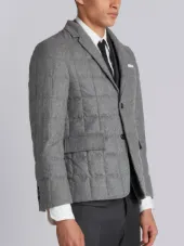 DOWNFILLED CLASSIC SINGLE BREASTED SPORT COAT IN MEDIUM GREY CASHMERE