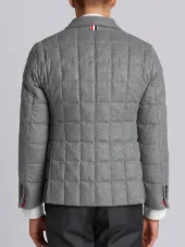DOWNFILLED CLASSIC SINGLE BREASTED SPORT COAT IN MEDIUM GREY CASHMERE