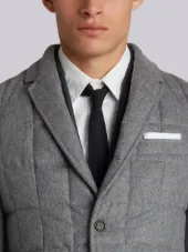 DOWNFILLED CLASSIC SINGLE BREASTED SPORT COAT IN MEDIUM GREY CASHMERE