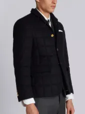 DOWNFILLED CLASSIC SINGLE BREASTED SPORT COAT IN NAVY CASHMERE