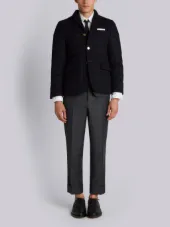 DOWNFILLED CLASSIC SINGLE BREASTED SPORT COAT IN NAVY CASHMERE